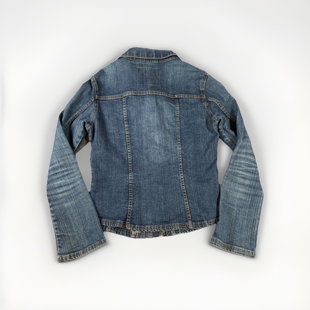 Bitten Denim Jacket Womens Medium Blue SJP Sarah Jessica Parker Trucker Jean - Picture 3 of 12